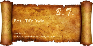 Bot Tünde névjegykártya